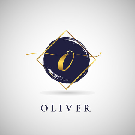 Simple Elegance Initial Letter O Gold Logo Type Sign Symbol Iconのイラスト素材