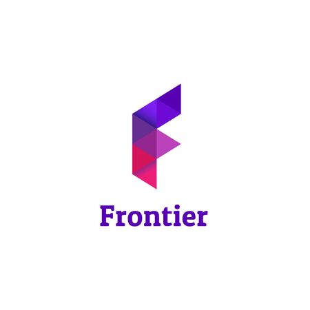 Purple Geometry Letter F Logo Designのイラスト素材