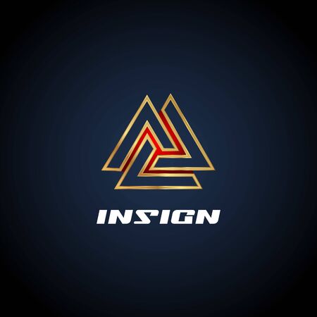 Abstract Gold Triangle Logo Designのイラスト素材