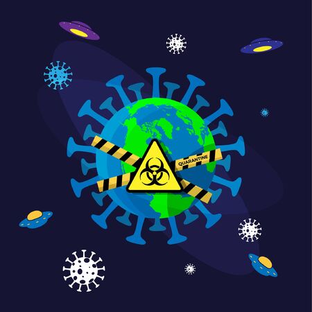 Earth Quarantine Corona Virus Disease Illustrationのイラスト素材