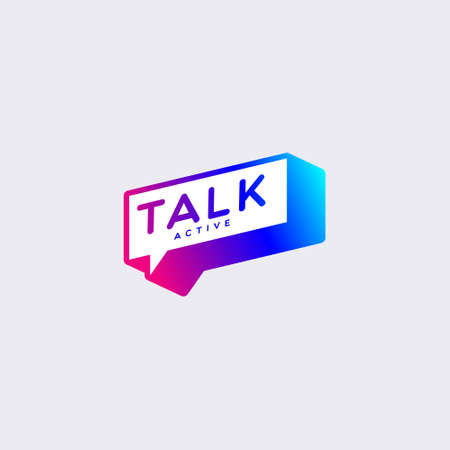 Colorful Gradient Bubble Talk Logo Design Templateのイラスト素材
