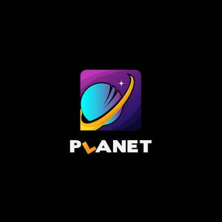 Abstract Space Planet Logo Design Templateのイラスト素材