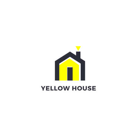 Simple Abstract Yellow House Real Logo Sign Symbol Iconのイラスト素材