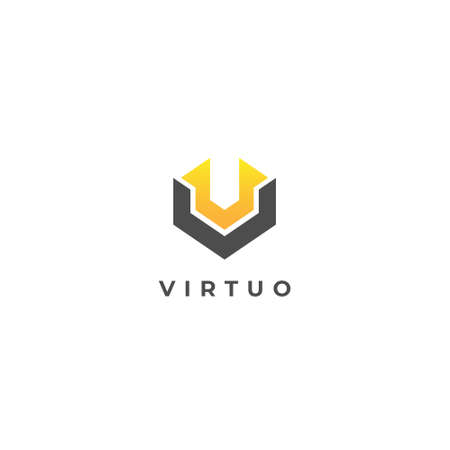 Modern Abstract Letter V Shape Logo Design templateのイラスト素材