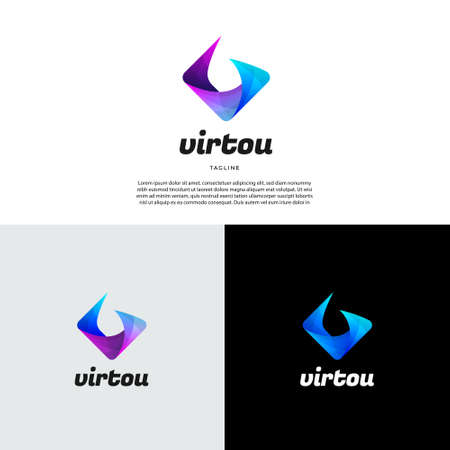 Abstract Initial Letter V Shape Logo Design Templateのイラスト素材