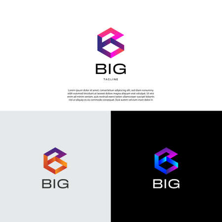 Abstract Initial Letter B Shape Logo Design Templateのイラスト素材