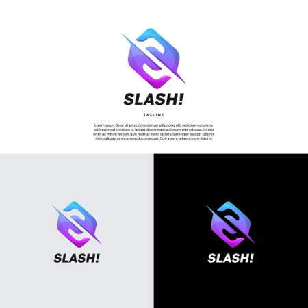 Initial Letter Shape S Slash Logo Design Template Symbol Iconのイラスト素材
