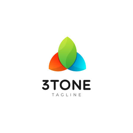 Geometric Color Leaf Shape Logo Design Templateのイラスト素材