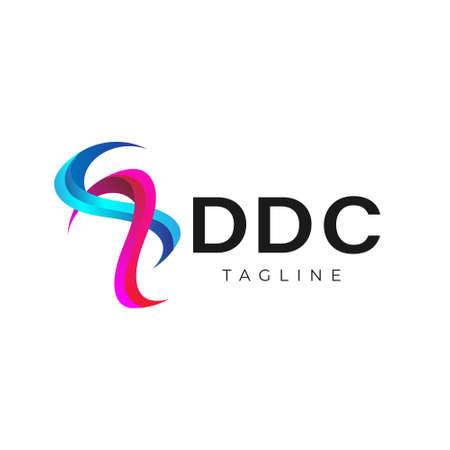 Abstract Linked Curve Line Logo Design Templateのイラスト素材