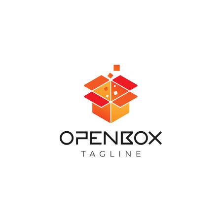 Modern Open Box Logo Icon Design Templateのイラスト素材