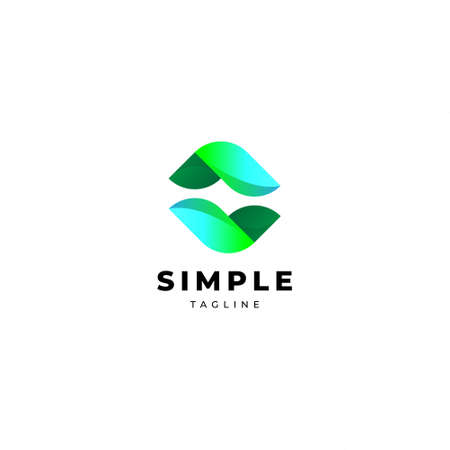 Abstract Dynamic Leaf Linked Logo Design Templateのイラスト素材