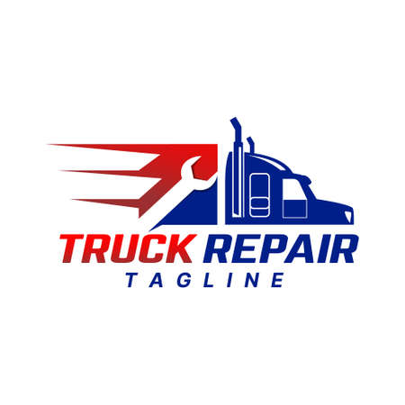 Auto Care Truck Repair Logo Design Templateのイラスト素材