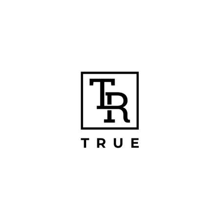 Simple Clean Minimalist Letter Mark TR Logo Design Templateのイラスト素材