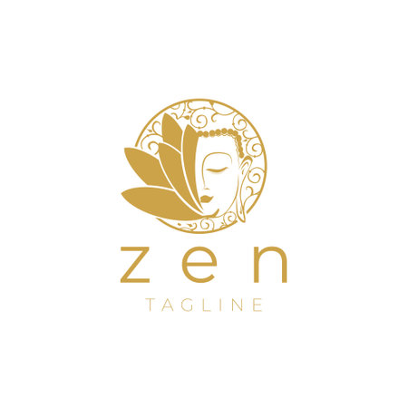 Buddha Zen Monogram Logo Design Templateのイラスト素材