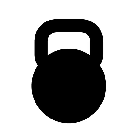 Black Kettlebell silhouette, isolated on white background. Vector Illustration.のイラスト素材
