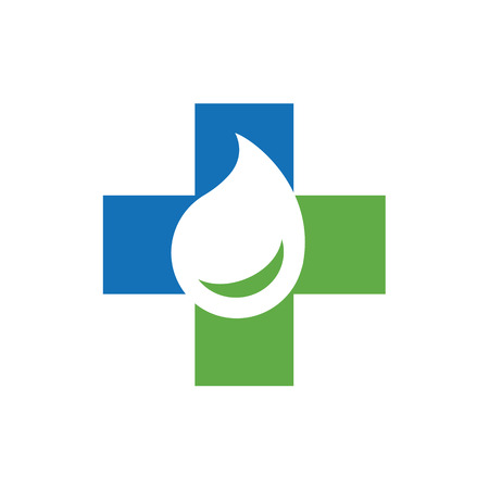 Medical Oil or Water Logo Template. Clean and simple logo template, suitable for medical business.のイラスト素材