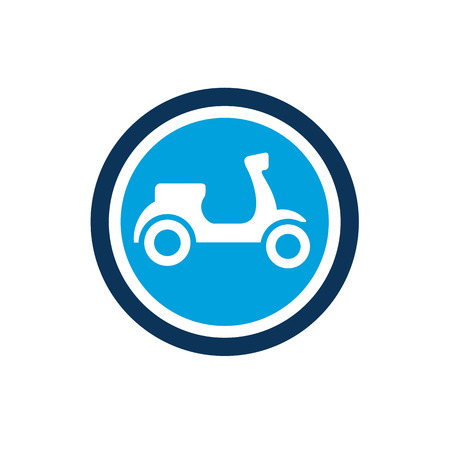 Cute Scooter Icon, Editable Vector Logoのイラスト素材