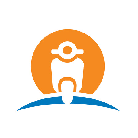 Vector Scooter Logo Template. Clean and simple logo template, suitable for a rental business, scooter club, team, community, etc. Features: EPS vector file format.のイラスト素材