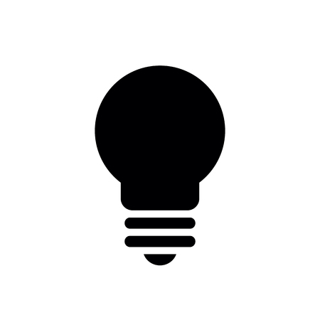 Black Bulb Shape Silhouette Vector, isolated on white background. Vector Illustration.のイラスト素材