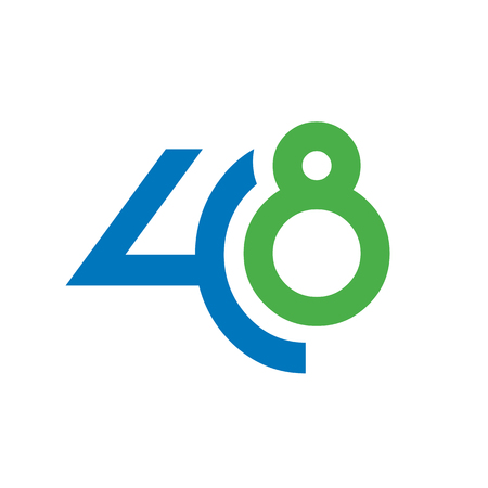 Number 48 Vector Illustration. Isolated on white background. Available in resizable eps vector format.のイラスト素材