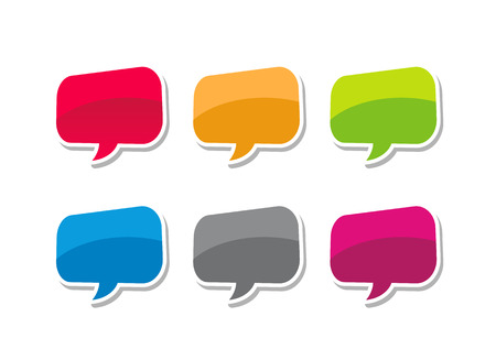 Speech bubble, colorfull bubble text vector illustration setのイラスト素材