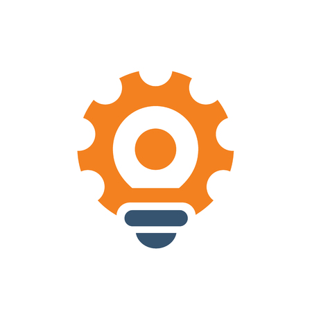 Nice and clean lightbulb combined with gear Logo Template, available in editable EPS vector file format.のイラスト素材