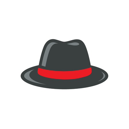 Black Fedora Hat Illustrationのイラスト素材
