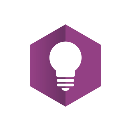 Hexagon With Light Bulb Vector Logoのイラスト素材