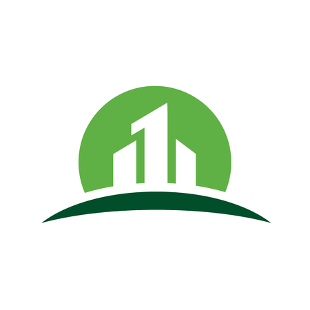 City With Number One Vector Logoのイラスト素材