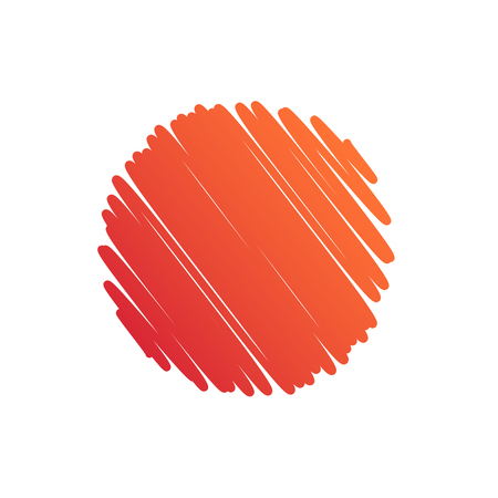 Background circle, orange abstract scribble. Vector Illustrationのイラスト素材