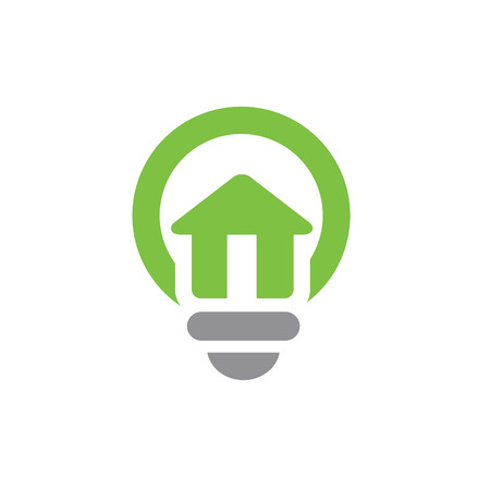 House Symbol Combined With Light Bulb, Vector Illustration Designのイラスト素材