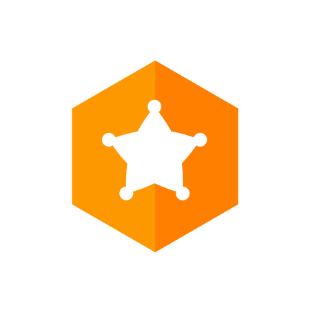 Sherrif Star Icon Design, Cute Vector Illustrationのイラスト素材