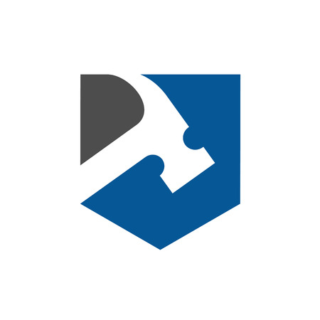 Hammer Vector Logo, Renovation, Repair or Repairment Iconのイラスト素材