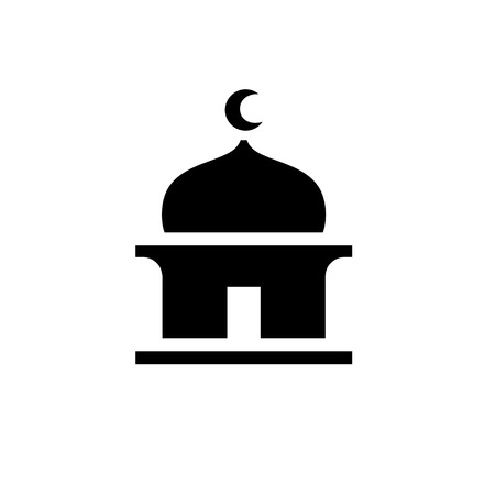 Islamic Masjid Silhouette,  Simple Black Mosque Icon, Vector Illustration Designのイラスト素材