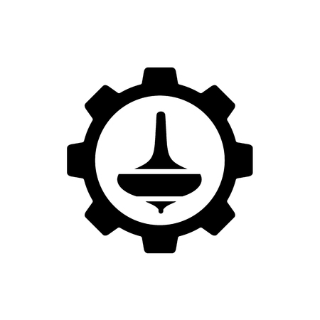 Spin Top Gasing Combined With Gear Symbol, Vector Logo or Icon Designのイラスト素材
