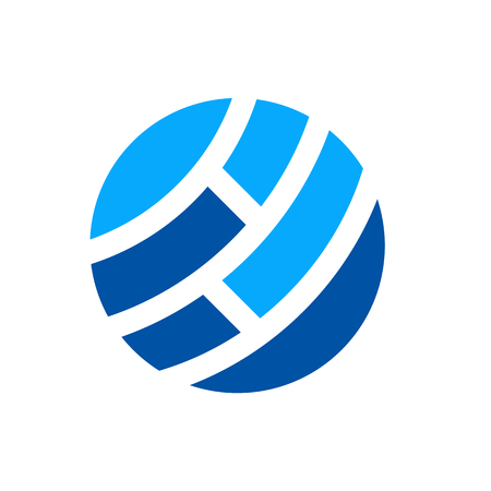 Global Network Logo, Digital World Icon Design, Abstract Vector Illustrationのイラスト素材