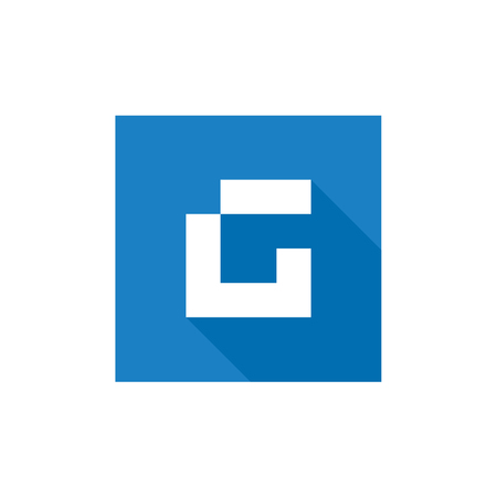 Letter G Logo, G Letter Vector Logo, Logo  G With Blue Square, G Logo Iconのイラスト素材