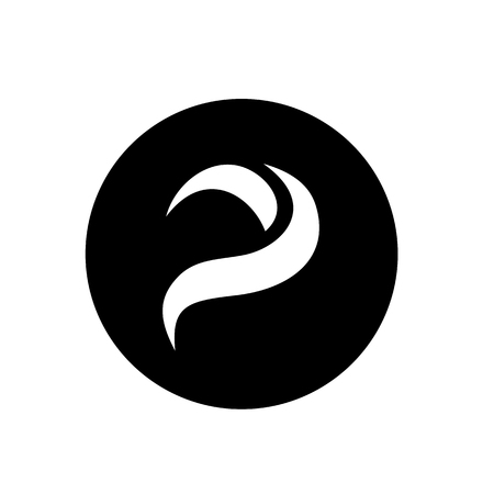 Letter P Logo Design, Logo  Template and Icon, Initial Alphabet P, Black and White Vector Illustrationのイラスト素材