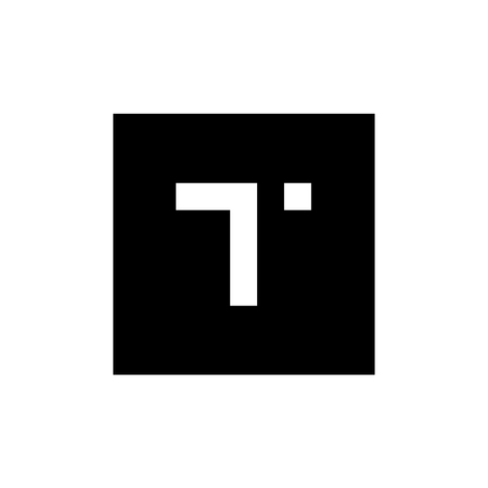 Letter T Logo, Combined With Square Shape, Alphabet T Icon Design, Black and White Vector Logoのイラスト素材