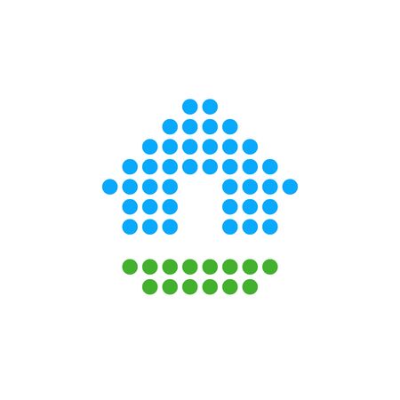 Dotted House, Home Icon Logo Design Element - Vectorのイラスト素材
