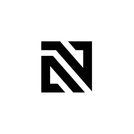 Letter AV Logo Icon Design Template, Abstract Square Emblem, White on Black Background - Vectorのイラスト素材