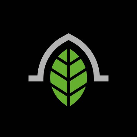 Abstract leaf logo icon design. Creative and minimalist corporate leaf logo - Vectorのイラスト素材