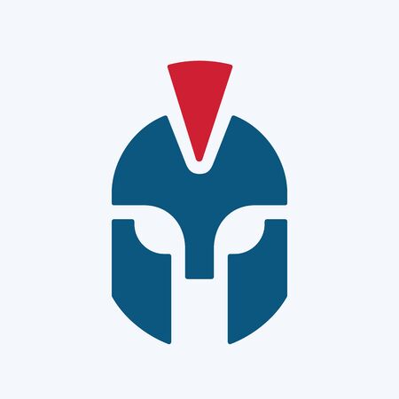 Spartan warrior helmet logo, knight armor symbol, gladiator icon design - Vectorのイラスト素材
