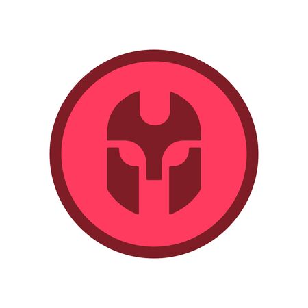 Knight or warrior logo, red circle icon - Vectorのイラスト素材