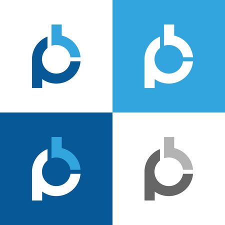 Initial letter pb logo design. Vector illustration designのイラスト素材