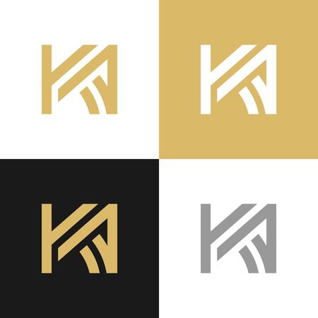 KA letter logo design template, vector illustration iconのイラスト素材