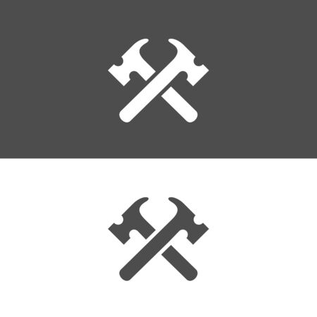 Hammer logo design template elements, repair or maintenance symbolのイラスト素材