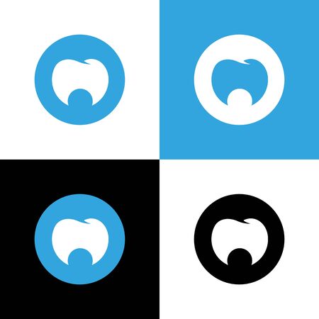 Dental logo template, circle tooth icon, vector illustration designのイラスト素材