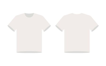 White t-shirt mock up design, front and rear view, blank shirt mockup - Vectorのイラスト素材