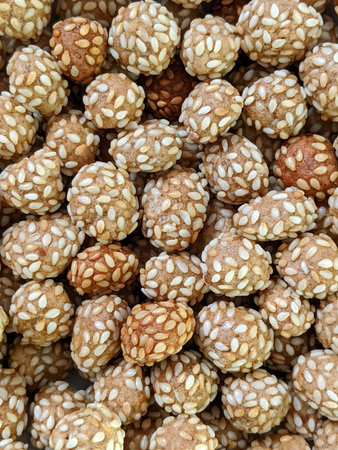 Indonesian snack food, ciput or keciput cake, top close up view